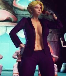 1girls 3d big_breasts blonde_hair breasts busty earrings elegant female female_focus female_only fit fit_female flower gloves hand_on_hip huge_breasts inviting king_(snk) king_of_fighters large_breasts light-skinned_female light_skin looking_at_viewer no_bra open_clothes pants partemis public rose seducing seductive smile smiley_face standing suit thick thick_thighs thighs undressing wide_hips yellow_hair