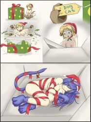 2d catgirl christmas dog_girl gift_box gift_wrapped pre_vore skylark tagme vore