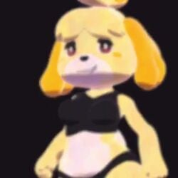 10s 2019 3d animal_crossing animated ass_focus furfnsfw furry isabelle_(animal_crossing) looking_at_viewer music nintendo sound sports_bra tagme u_got_that uncensored_version_available video