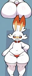 ai_generated chubby fat fat_ass pokemon pokemon_(species) scorbunny thick_thighs