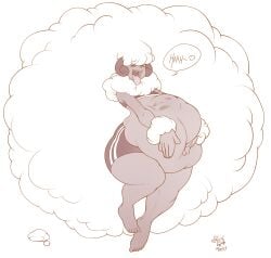 barefoot belly belly_squeeze belly_squish big_ass big_belly big_butt big_hair closed_eyes cownugget cute_pred dark-skinned_male dark_skin digestion face_imprint femboy femboy_pred fluffy fluffy_hair gijinka happy humanoid male male_only male_pred male_prey moaning moaning_in_pleasure open_mouth pokemon same_size_vore smile soft_vore thick_boy thick_thighs tongue tongue_out unwilling_prey vore whimsicott white_hair wide_hips willing_pred