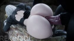 female nier:_automata rekin3d tagme video yorha_2b zoophilia