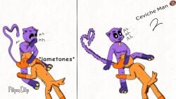 anthro anthro_on_anthro anthro_only canine catnap catnap_(poppy_playtime) critters_(poppy_playtime) dogday dogday_(poppy_playtime) doggy domestic_cat domestic_dog feline furry_only gato_malpagado2 no_humans orange_fur orange_skin poppy_playtime poppy_playtime_(chapter_3) purple_fur purple_skin sex smiling_critters tagme