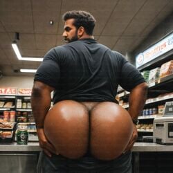 1boy ai ai_generated ass_focus big_ass big_ass_(male) big_butt dark-skinned_male dark_hair grabbing_own_ass huge_ass huge_butt oslo_male solo solo_male thicaimen