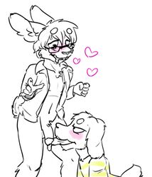 asriel_dreemurr blush caprine drooling duo eyewear glasses goat lagomorph licking male mammal nerd oral penis_lick rabbit saliva semi-erect sex tongue tongue_out tred undertale undertale_(series) yaoi ziats