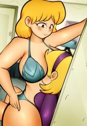 arkeus ass big_breasts blonde_hair breast_press breast_smother breasts carol_pingrey female female_only femdom lori_loud nickelodeon tagme the_loud_house underwear yuri