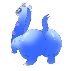 3_mouths ambiguous_gender ass ass_focus big_ass big_blue_bubble big_butt blarret blarret_(my_singing_monsters) blue_body blue_fur bubble_butt butt_focus claws domestic_ferret ethereal_monster feral fur glistening glistening_butt huge_ass huge_butt long_body long_neck looking_back lyrad18 mammal multi_mouth mustelid musteline my_singing_monsters short_arms short_legs simple_background solo thick_thighs transparent_background true_musteline weasel