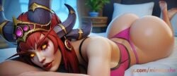 1girls 3d activision alexstrasza artist_name ass ass_bigger_than_head ass_focus bed bedroom big_ass bikini bikini_bottom blizzard_entertainment bubble_ass bubble_butt commission crossed_legs crown dragon_milf earrings emotionless eye_contact eyeshadow female female_focus female_only gem glowing_eyes hair_ornament hi_res high_resolution highres horns huge_ass indoors inside jewelry landscape laying_down laying_on_bed laying_on_stomach legs_crossed long_hair lying lying_on_bed lying_on_stomach makeup milf minekezhe on_bed on_stomach panties pink_panties plump_ass red_hair red_lipstick request round_ass round_butt self_upload slim_waist solo solo_female solo_focus sports_bra thong tiara twitter_username underwear watermark wide_hips widescreen world_of_warcraft yellow_eyes