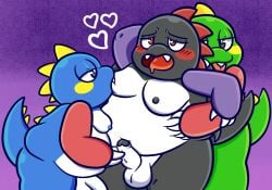 bob_(bubble_bobble) bub_(bubble_bobble) bubble_bobble develon_(bubble_bobble) gay nipples nude sex sinribbons