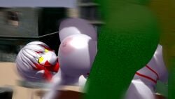 3d bouncing_breasts breasts building defeated expressionless giantess heroine kaiju large_breasts monster motion_blur nipples pussy rape sex silver_hair superheroine ultraman_(franchise) ultrawoman vagina vaginal_penetration vaginal_sex