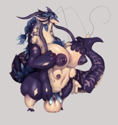 2_penises 4_arms 4_breasts 4_ears absurd_res anthro areola balls big_breasts big_tail blue_eyes blue_hair blue_penis blush breasts chest_tuft countershade_balls countershade_genitalia countershade_neck countershade_torso countershading diphallia diphallism dragon ear_piercing fish genital_piercing genitals gradient_penis gynomorph hair hi_res horn huge_breasts intersex kinkopia marine markings multi_arm multi_breast multi_ear multi_genitalia multi_limb multi_penis mythological_creature mythological_scalie mythology navel nipple_piercing nipples overweight overweight_gynomorph overweight_intersex penis piercing ponytail purple_body ridged_penis scalie scrotum_piercing shark solo tail tail_markings tan_body thick_thighs tuft whiskers