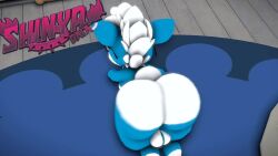 1boy 3d 3d_animation all_fours animated anthro ass ass_shake balls big_ass big_breasts breasts bubble_butt glasses huge_ass jiggle jiggling_ass looking_at_viewer looking_back male male_only nude nude_male shaking_ass shinyagaia solo tagme thick_thighs twerking video wide_hips