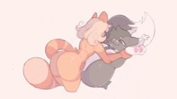 1boy 1girls animated anthro artist_request ass black_and_white_fur breasts color domestic_cat feline furry nipples orange_fur pawpads paws penis pink_eyes pink_nipples pussy sex tagme tail vaginal_penetration