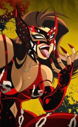 1girls 2d breasts fanart female female_focus female_only female_wrestler great_dude human lucha_libre_mask luchadora masked masked_female original original_art original_artwork red_clothes red_clothing wrestling wrestling_mask wrestling_outfit