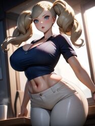 1girls 2024 ai_generated ann_takamaki big_breasts blonde_hair breasts cleavage curvy female grey_eyes jiuyang-hsien large_breasts light-skinned_female light_skin massive_breasts medium_hair persona persona_5 solo thick_thighs top_heavy twintails