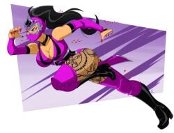 color_palette deviantart fanart female female_focus female_only female_wrestler great_dude human luchadora mask masked masked_female ninja ninja_girl original original_art original_artwork purple_clothes wrestler wrestling wrestling_mask wrestling_outfit