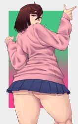 1girls ass ass_cheeks ayase_momo big_ass big_butt brown_hair brunette_hair clothed dandadan female female_only large_ass large_butt light-skinned_female light_skin limn044 school_uniform schoolgirl shounen_jump tagme thick thick_thighs thighs