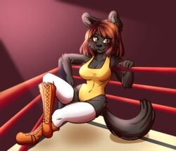 anthro female female_focus female_only female_wrestler furry furry_female furry_only milanesa_passion original original_art original_artwork panther panther_girl pantherine pantherine_humanoid tail wonder_jezy_(wonderjezy) wrestler wrestling wrestling_boots wrestling_outfit wrestling_singlet