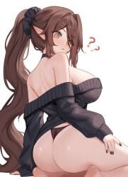 ass big_ass big_breasts elf panties sky_(skyaboveme) skyaboveme