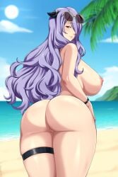 ass beach camilla_(fire_emblem) character_request completely_nude copyright_request lindaroze nipples pussy tagme