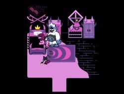 2d accurate_art_style animated backshots bent_over ddeter398278 deltarune doggy_style hair_over_eyes king_(deltarune) king_spade monster monster_girl pixel_animation pixel_art size_difference spade_king susie_(deltarune) undertale_(series)