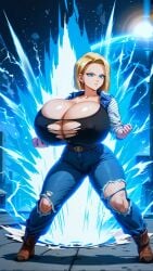 1girls 2024 ai_generated android_18 big_breasts blonde_hair blue_eyes breasts cleavage curvy dragon_ball dragon_ball_z female huge_breasts jiuyang-hsien large_breasts light-skinned_female light_skin massive_breasts short_hair solo thick_thighs top_heavy