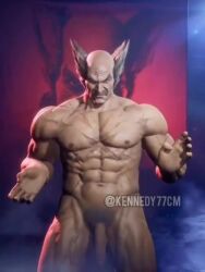 1boy 2d big_pecs completely_nude gay heihachi_mishima jiggle muscular muscular_male nude nude_male penis solo solo_male sound standing tagme tekken tekken_8 video white_hair