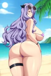 beach bikini camilla_(fire_emblem) fire_emblem fire_emblem_fates huge_breasts lindaroze tagme