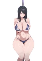 ai_generated bikini blue_eyes dark_hair female female_only ishin nico_robin one_piece white_background white_skin