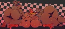 2024 3d_(artwork) animatronic anthro ass avian bent_over big_breasts big_butt bird black_clothing black_panties black_underwear blender_(artwork) breasts bubble_butt camel_toe chef_hat chicken clothing cryptiacurves digital_media_(artwork) female five_nights_at_freddy's five_nights_at_freddy's_2 galliform gallus_(genus) genitals glistening glistening_butt glowing glowing_eyes group hat headgear headwear looking_at_viewer looking_back machine panties phasianid rear_view robot robot_anthro scottgames sharp_teeth tail teeth thick_thighs trio underwear wide_hips wire withered_chica withered_chica_(cryptiacurves) withered_chica_(fnaf) yellow_eyes