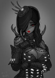 armor armored_dress breasts hunter_(monster_hunter) monster_hunter monster_hunter_world muhut vaal_hazak_(armor)