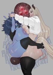1futa 1girls ahe_gao animal_humanoid antennae balls blonde_hair blue_eyes breasts darkened_genitalia dickgirl female futa_is_bigger futa_on_female futadom futanari hair_over_eyes horse_ears horse_girl horse_tail huge_breasts humanoid impregnation intersex jacket large_ass large_breasts large_thighs lifted lifting lifting_person multiple_impregnation muscular_thighs nipples_touching ovum penis rough_sex sharp_teeth short_hair shortstack slug slug_girl slug_humanoid sperm_cell sperm_meets_ovum standing_sex thighhighs tortuga