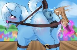 absurd_res anus bdsm big_butt blue_body blush bondage bound butt czu dildo dildo_in_vagina dildo_insertion equid equine exhibitionism female feral friendship_is_magic gag gagged genitals hasbro hi_res horn looking_back magic mammal masochism masturbation my_little_pony mythological_creature mythological_equine mythology paddling penetration public purple_eyes quadruped reddened_butt sex_toy sex_toy_in_vagina sex_toy_insertion tail toying_self trixie_(mlp) unicorn vaginal vaginal_masturbation vaginal_penetration vulva