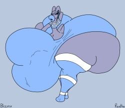 2026 anthro artist_name balls big_balls big_bulge big_butt big_penis blizynx blue_clothing blue_crop_top blue_eyes blue_eyeshadow blue_footwear blue_inner_ear blue_legwear blue_nose blue_panties blue_shirt blue_socks blue_thigh_highs blue_thigh_socks blue_topwear blue_underwear bulge butt clothing colored crop_top digital_media_(artwork) ethan_(reathe) eyelashes eyeshadow femboy flat_colors footwear genitals grey_background grey_body grey_ears hand_behind_head hand_on_bulge hand_on_own_bulge hi_res huge_balls huge_bulge huge_butt huge_penis huge_thighs hyper hyper_balls hyper_bulge hyper_butt hyper_genitalia hyper_lips hyper_penis hyper_thighs lagomorph legwear leporid lips looking_at_viewer makeup male mammal navel panties pattern_clothing pattern_crop_top pattern_legwear pattern_socks pattern_thigh_highs pattern_thigh_socks penis rabbit reathe shirt simple_background socks solo text thick_lips thick_thighs thigh_highs thigh_socks three-quarter_view tight_clothing topwear underwear white_clothing white_crop_top white_footwear white_legwear white_socks white_thigh_highs white_thigh_socks white_topwear