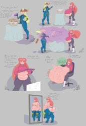 2girls annoyed annoyed_expression ass_expansion ass_focus ass_growth barely_fits bel_(beltorchika12) belch belching beltorchika12 big_ass big_belly big_butt blonde blonde_female blue_bodysuit bodysuit bottom_heavy burp burping chair_breaking clothing_theft compilation digestion digestion_noises drawing_tablet edit failed_assassination failed_attempt female female_focus female_only female_pred food headpiece insulting_another july_(julyfiressb) julyfiressb mirror mocking multicolored_hair oc overflowing_belly pantless pink_hair poison poison_gas poisoning post_digestion post_vore post_vore_weight_gain presenting_belly rapid_digestion rear_view red_eyes red_hair same_size_vore self_insert sequence showing_belly showing_off simple_background sitting sitting_on_chair struggling struggling_prey stuffing teasing thick_thighs uncaring_pred unwilling_prey vore vore_belly vore_comic wardrobe_malfunction weight_gain willing_pred