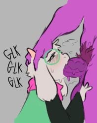2026 anthro balls big_balls big_penis blowjob blush bovid caprine clothed clothing darkner deltarune dialogue digital_media english_text futa_on_male futanari gay glasses goat grey_background hairy_penis hi_res male male_focus male_sucking_futa mammal partially_colored penis penis_on_face ralsei reptile scalie scarf simple_background simple_shading sissy speech_bubble susie_(deltarune) sweat sweatdrop text tommiowo topwear trio undertale_(series) veiny_penis