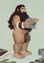 1boy 2_horns 5_fingers 5_toes arm_hair ass_hair balls ballsack bara barazoku bare_ass barefoot beard beard_over_mouth belly big_balls big_penis bottomless cock commentary completely_nude daddy dangling_testicles darkened_balls darkened_genitalia darkened_penis discarded_clothing dungeon_meshi dwarf english_commentary facial_hair fair_skin fair_skinned_male fake_horns feet flaccid foot_hair foreskin full_beard gut hairy hairy_feet hairy_hands hairy_male hand_hair helmet highres hirsute holding holding_unworn_helmet horned_helmet horns leg_hair long_beard long_hair looking_at_viewer lovkuma lovmykuma male male_focus male_only male_pubic_hair mature muscle musclegut muscles muscular muscular_male mustache navel_hair nude penis pubic_hair sagging_balls saggy_balls senshi_(dungeon_meshi) solo testicles thighs unworn_clothes unworn_headwear unworn_helmet variant_set veins very_long_beard