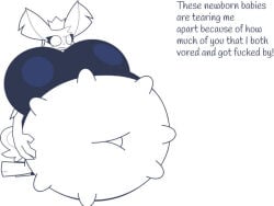 1girls belly big_belly fundamental_paper_education inflation petunia_(fundamental_paper_education) vore