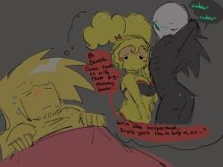 basslapping devesto devesto_(die_of_death) mequot mequot_(die_of_death) pursuer_(die_of_death) die_of_death_(roblox) die_of_death dreaming sweating sleeping wet_dream nervous dialogue bra large_breasts small_ass