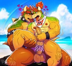 2boys abs anal anal_sex anthro anthro_on_anthro anus armlet artist_name ass bara bare_pectorals bib biceps blush bowser bowser_jr. claws collar completely_nude dated english_commentary erection fangs father_and_child father_and_son furry furry_male furry_only gay gay_male heart highres horns incest jewelry looking_at_another male male/male male_focus male_nipples male_only mario_(series) multiple_boys muscular muscular_male navel nintendo nipples nude ocean open_mouth parent_and_child pectorals penis poppin rainbow red_hair reptile saliva saliva_trail scalie sex sitting spiked_armlet spiked_collar spiked_shell spikes tongue tongue_out yaoi yellow_skin