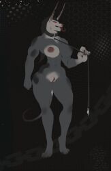2026 4_toes 5_fingers abs anthro areola bellatrix_(skoll666) biceps big_breasts biped black_areola black_hair black_nipples black_nose breasts canid canid_demon canine claws collar collar_only demon digital_drawing_(artwork) digital_media_(artwork) digitigrade european_mythology fangs feet female fingers flat_colors front_view fur genitals greek_mythology grey_body grey_fur gynomorph hair hellhound hi_res humanoid_genitalia humanoid_vulva intersex kochinsfw leash looking_at_viewer mammal multicolored_body multicolored_fur muscular muscular_anthro muscular_female muscular_gynomorph muscular_intersex mythological_canine mythological_creature mythology navel nipples nude pink_areola pink_nipples pink_vulva pointy_ears red_eyes showing_teeth smile smiling_at_viewer solo tail teeth toes tongue tongue_out vulva