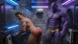 2boys ai_generated animated big_ass big_butt captain_america gay male/male marvel spanking spanking_ass steve_rogers tagme thanos video