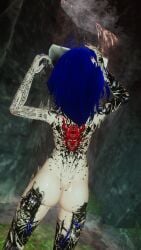 1girls 3d blue_eyes blue_hair bracelet collar earrings fansly female glasses goth heterochromia lingerie nails naked_female necklace piercing pussy rivy_cytherea tattoo virtual_reality virtual_youtuber vr vrchat vrchat_avatar vrchat_media vrchat_model wolf_ears wolf_girl waterfall ass