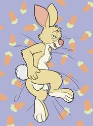 1boy anthro anus balls barefoot bed blueballs_(artist) buckteeth color disney flaccid flat_colors high-angle_shot holding_ass lagomorph lying male male_only mammal nude on_back on_bed on_side open_mouth penis perineum pinup pose presenting rabbit rabbit_(winnie_the_pooh) smooth_skin solo teeth uncut whiskers winnie_the_pooh_(franchise)