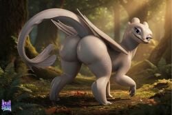 3d 3d_(artwork) 3d_model ai ai_generated ass_focus big_ass big_butt blue_eyes bubble_butt curvy dragon dragon_girl dreamworks dreamworks_animation feral forest from_behind how_to_train_your_dragon how_to_train_your_dragon:_the_hidden_world huge_ass lewdstein light_fury looking_back nature oiled oiled_skin precum presenting_hindquarters pussy_peek quadruped scales scalie seductive_smile smirk sunlight tail thick_thighs white_body white_dragon wide_hips wings
