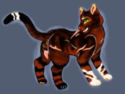 4:3 animal_genitalia animal_penis anus balls black_anus black_balls black_body black_fur black_paws black_stripes cougar dark erection felid feline feline_genitalia feline_penis feral fur genitals green_eyes green_stripes male mammal multicolored_body multicolored_fur orange_pawpads orange_scar pawpads penis pink_penis red_body red_fur scar simple_background smile smiling_at_viewer solo striped_body stripes tail toony white_body white_fur white_paws white_stripes xiarothang