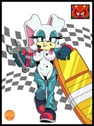 anthro areola bedroom_eyes breasts buckteeth carrotia_the_rabbit_(archie_sonic) clothing demon digital_media_(artwork) dirty dirty_clothing female fingers footwear fur genitals gloves handwear hi_res holding_hoverboard holding_object holding_tool holding_wrench incubus_(project_x) incubus_corruption_(project_x) lagomorph leporid looking_at_viewer mammal narrowed_eyes navel nipples overalls project_x_love_potion_disaster rabbit seductive sega shoes simple_background smile sonic_(series) sonic_the_hedgehog_(archie) sonic_the_hedgehog_(comics) sonic_the_hedgehog_(series) standing teeth tools vulva white_body wrench zeta_r-02 zipper_down