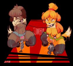 after_anal anal_beads anal_fluids animal_crossing anthro arms_behind_back bbgg_(artist) big_butt bodily_fluids bondage both_sexes_in_same_situation bound breasts brother_(lore) brother_and_sister_(lore) butt buttplug canid canine canis chastity_cage chastity_device clothed clothing collar digby_(animal_crossing) domestic_dog duo egg_vibrator female femboy femsub flat_chastity_cage hi_res isabelle_(animal_crossing) leash leashed_female leashed_male leashed_together linked_collar lube_on_sex_toy male male_and_female_subs malesub mammal multiple_subs nintendo nipple_weights nipples penetration puffy_nipples questionable_consent sex_toy sex_toy_in_vagina sex_toy_insertion shih_tzu sibling_(lore) sister_(lore) skimpy squatting sweat tail tail_motion tailwag thick_thighs toy_dog twins_(lore) vaginal vaginal_penetration vibrator vibrator_in_vagina vibrator_on_clitoris weights_(bdsm)