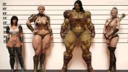 big_ass big_breasts big_thighs breasts curvaceous curvy curvy_figure female hips hourglass_figure huge_ass huge_breasts huge_thighs large_ass large_breasts large_thighs legs light-skinned_female light_skin mature mature_female slim_waist thick thick_hips thick_legs thick_thighs thighs voluptuous waist wide_hips wide_thighs tall_female tall macro macro_female mini_giantess 3d definemacro amazon amazonian original original_character original_characters multiple_girls 4girls elf orc paladin elf_female elf_girl elf_ears humanoid green_skin green_body green-skinned_female knight fantasy barbarian archer