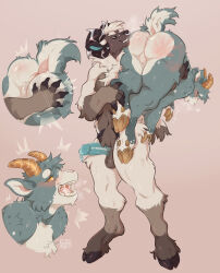 absurd_res anthro anus backsack balls bite biting_lip blush bodily_fluids bovid butt butt_slap caprine carrying_another carrying_partner cum drooling duo erection facial_piercing gay gay_male genital_fluids genitals goat hand_on_butt hand_print hi_res hijen hoof_hands hooves horn impact_lines leaking_cum looking_at_another looking_at_partner male male/male mammal nose_piercing nose_ring olive_(thesphur) on_shoulder penis piercing ring_piercing saliva sheep slap smile spanking thesphur_(thesphur) yaoi